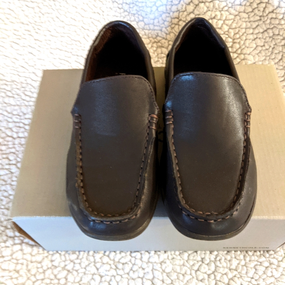 Toddler Dark Brown Leather Kenneth Cole Loafers